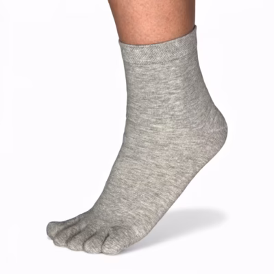 Bekväma Grå Enfärgade Tåstrumpor